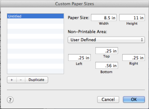 custom paper size